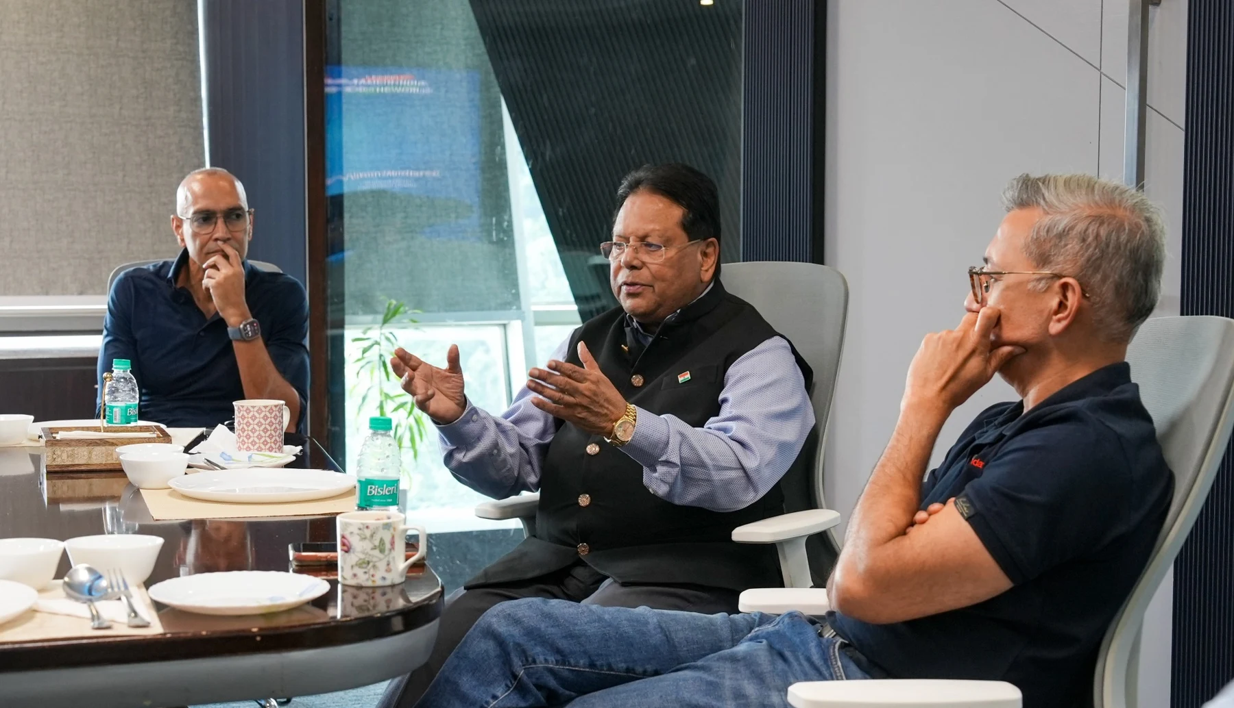 Dr. Srivastava in a seated conversation