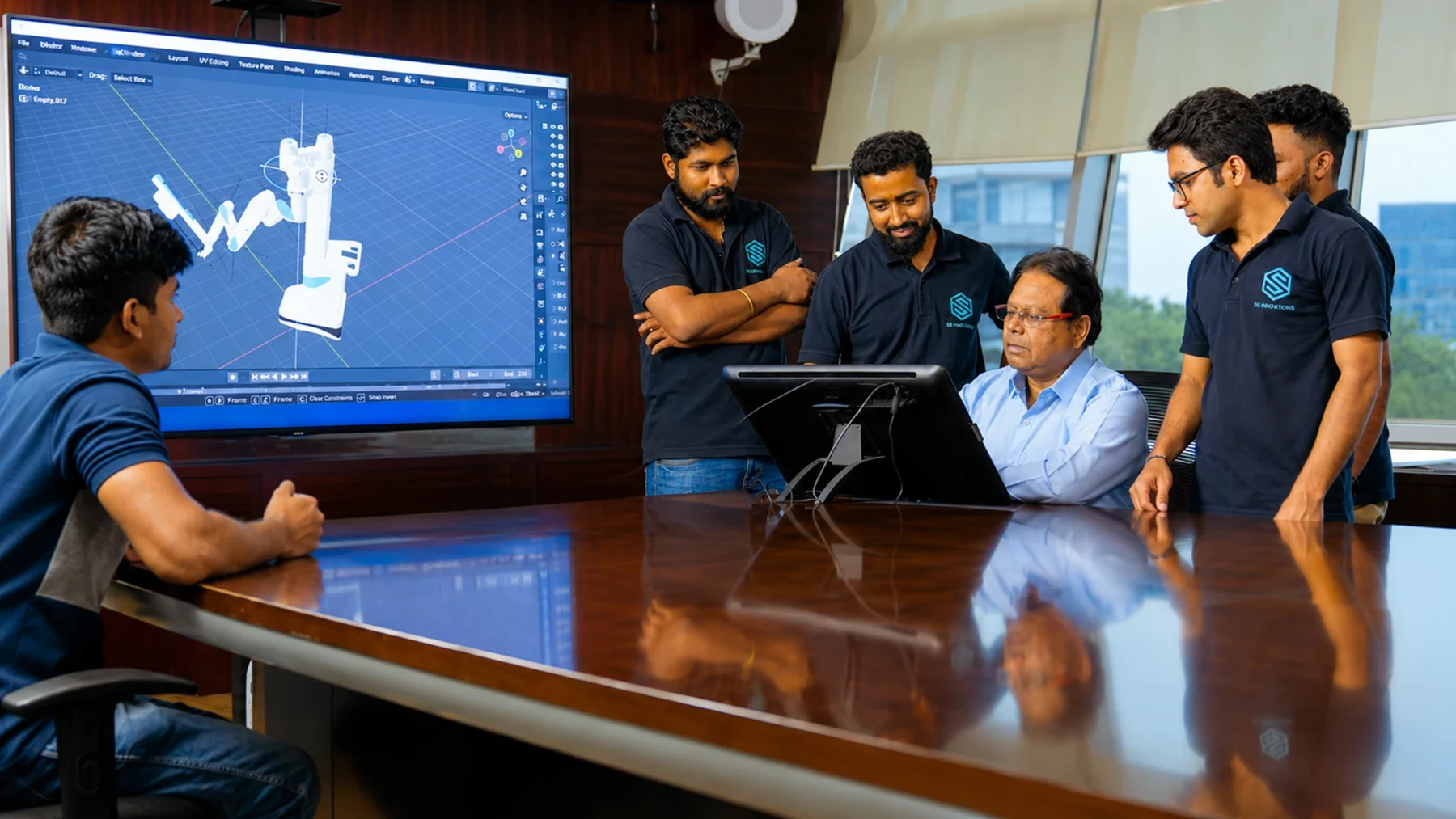 Dr. Srivastava in discussion with colleagues
